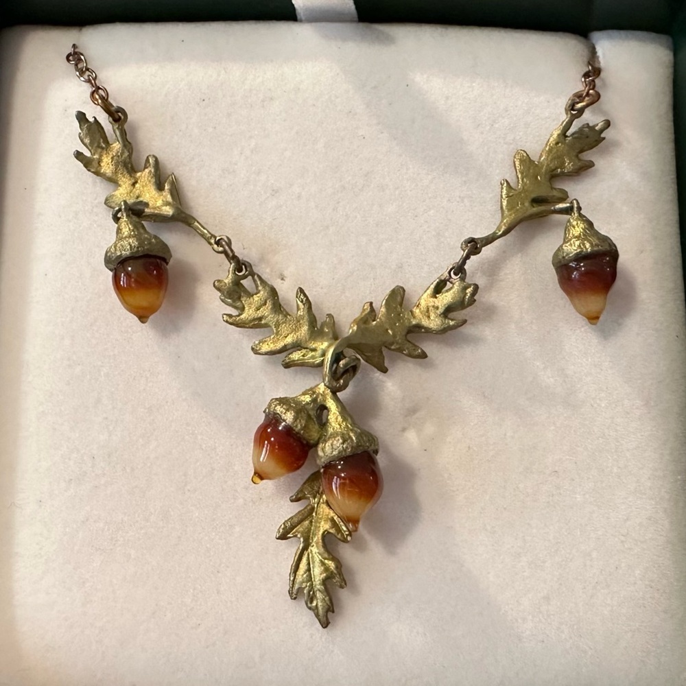Michael Michaud Acorn Pin Oak Necklace